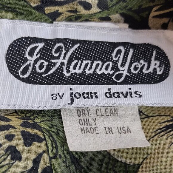 Jo Hanna York by Joan Davis Green Floral Print Skirt & Top 2Pc Set. Size 16 - Picture 14 of 15